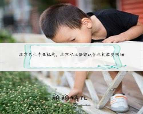 北京代生专业机构，北京私立供卵试管机构收费明细